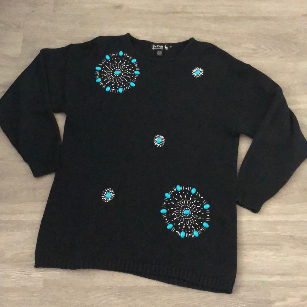 Vintage Le Chois Crewneck Beaded Sweater